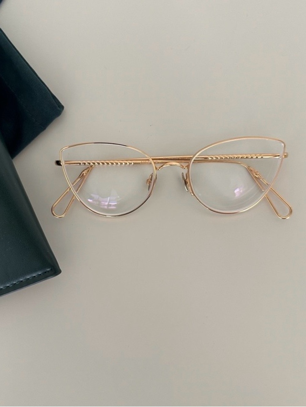 Ahlem Place Du Louvre Gold-Plated Cat Eye Eyeglasses / Sunglasses 😎